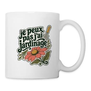 je peux pas j'ai jardinage - Mug blanc - blanc - Droite