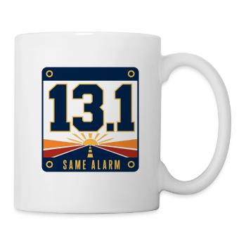 13.1 Même alarme Humour de coureur de semi-marathon - Mug blanc - blanc - Droite