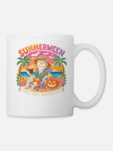 Summerween Halloween Sommerskelett lustiges Geschenk - Tasse - Weiß