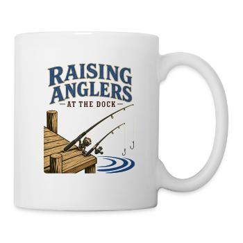 Élever des pêcheurs au quai Famille de pêche en eau douce - Mug blanc - blanc - Droite