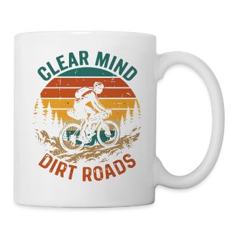 Clear Mind, Schotterstraßen Retro - Tasse - Weiß - Rechts