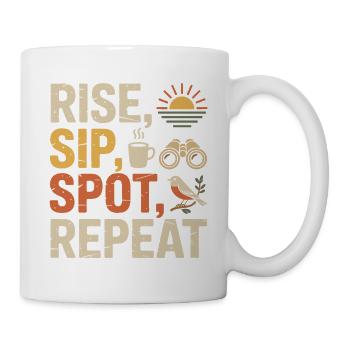 Rise, Sip, Spot, Repeat – Breakfast Motif - Mug - white - Right