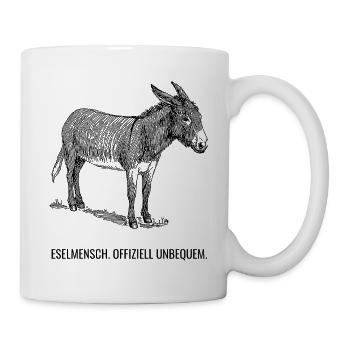 Eselmensch. Offiziell unbequem. - Tasse - Weiß - Rechts