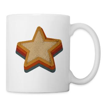 Vintage-Stern mit Regenbogen-Schichten - Tasse - Weiß - Rechts
