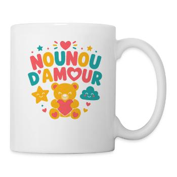 Nounou d'Amour Peluche Coeur - Mug blanc - blanc - Droite