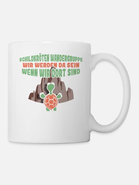 Schildkörten Wandergruppe Wander Bergsteiger - Tasse - Weiß