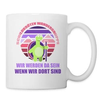 Schildkörten Wandergruppe Wander Bergsteiger - Tasse - Weiß - Rechts