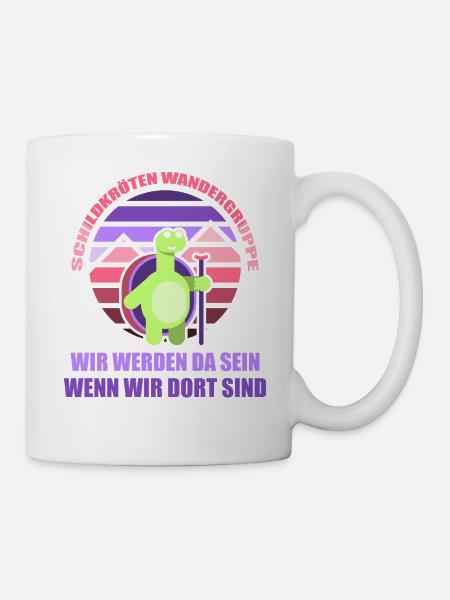 Schildkörten Wandergruppe Wander Bergsteiger - Tasse - Weiß