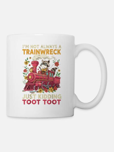 Waschbär Zugwitz Blumenzug - Tasse - Weiß