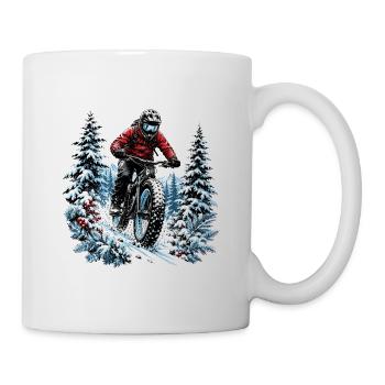 MTB Winter Snow Trail Fatbike Biker Fir Cold - Mug - white - Right
