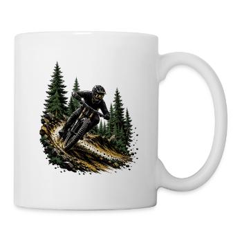 Enduro en sentier Singletrack Forest, Dirt Biker Enduro - Mug blanc - blanc - Droite