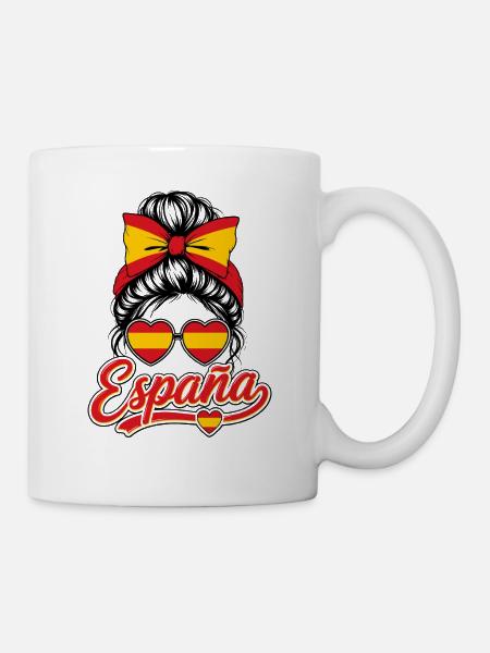 Fußball mit Spanien Flagge lustiger Ball - Tasse - Weiß