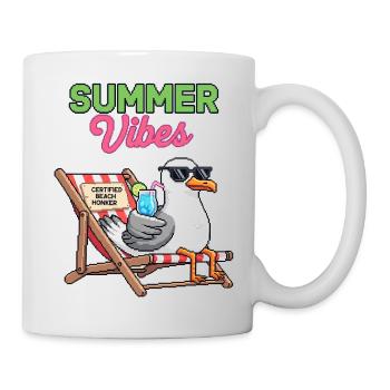 Summer Vibes Goose on a Deckchair - Mug - white - Right