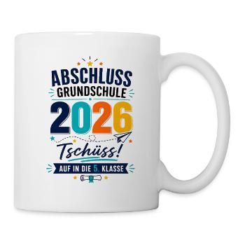 Abschluss Grundschule 2026 Auf In Die 5. Klasse - Tasse - Weiß - Rechts
