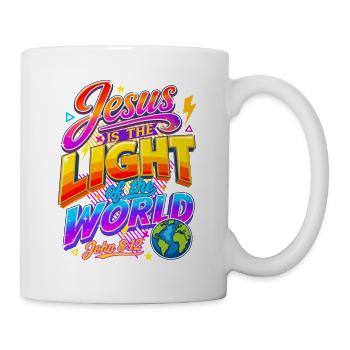 Jesus Light World VBS Johannes 8,12 - Tasse - Weiß - Rechts