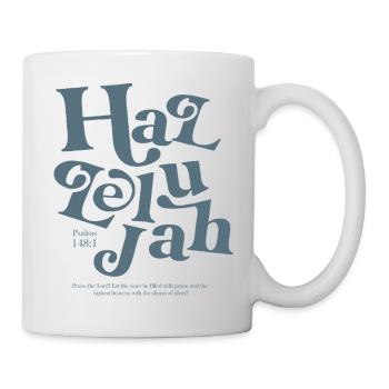 Hallelujah Lettering Psalm Motif - Mug - white - Right