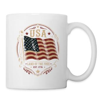 Vintage USA Flag Badge - Mug - white - Right