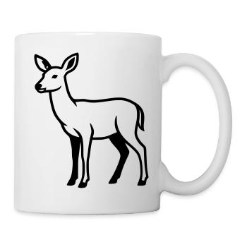 Club de chasse de chasseurs de silhouettes de cerfs Forêt forestière - Mug blanc - blanc - Droite