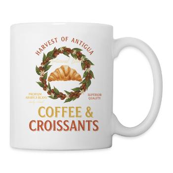 Breakfast Coffee And Croissants Funny Brunch - Mug - white - Right