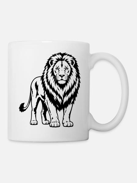 Löwe - Tasse - Weiß