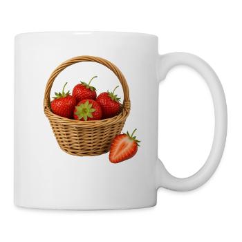 A strawberry basket of fruit and fruit strawberries - Mug - white - Right