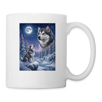 Hurler à la Lune Chien Mème d’Alaska - Mug blanc - blanc - Droite
