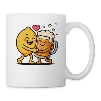 Amis de la bière, du citron et de la chope de bière de Radler - Mug blanc - blanc - Droite