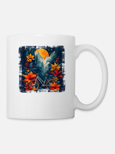 Mountainbiking Illustration - Tasse - Weiß