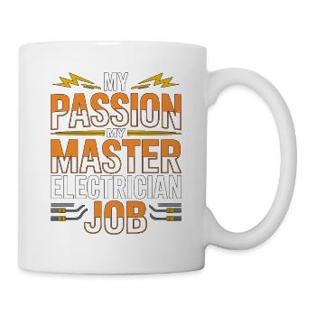 Maître électricien Ma passion Mon spécialiste du câblage - Mug blanc - blanc - Droite