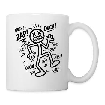 Funny Humor Snowman Lightning Ouch Gift - Mug - white - Right