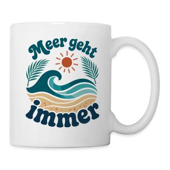 Sea Always Goes Waves Summer Vacation - Mug - white - Right