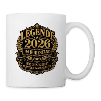 Legende 2026 im Ruhestand Gold Design - Tasse - Weiß - Rechts