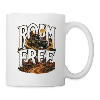 Aventure de liberté en SUV tout-terrain sur route de sable libre - Mug blanc - blanc - Droite