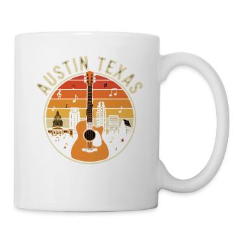 Austin Texas Gitarren Sunset - Tasse - Weiß - Rechts