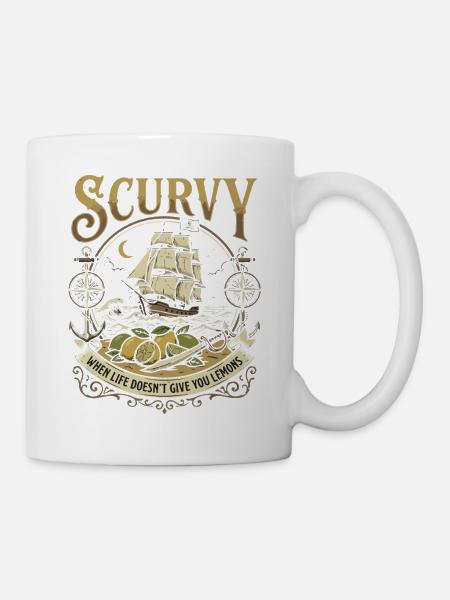 Piratenschiff Zitronendesign - Tasse - Weiß