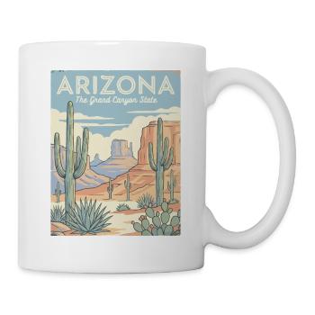 Arizona Desert Retro Poster - Mug - white - Right