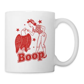 Boop Eagle Pin-up Girl Americana Vintage Patriotique - Mug blanc - blanc - Droite