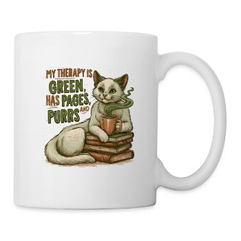 Cats & Matcha Therapy T-Shirt Gift Reader - Mug - white - Right