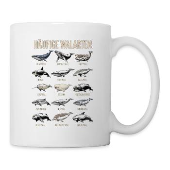 Haeufige Walarten Ozean Tierposter Art - Tasse - Weiß - Rechts