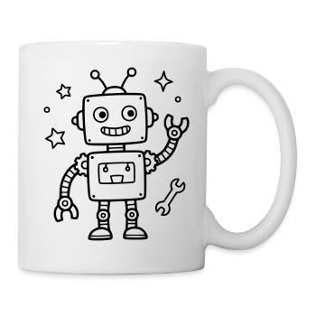 Bébé Nerd d’anniversaire des enfants Robot Jouet - Mug blanc - blanc - Droite