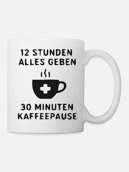 Kaffeepause Motivationsdesign - Tasse - Weiß