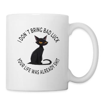 Je ne porte pas malheur, drôle de chat noir - Mug blanc - blanc - Droite