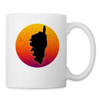 La carte de l’île de Corse Retro Sunset France - Mug blanc - blanc - Droite