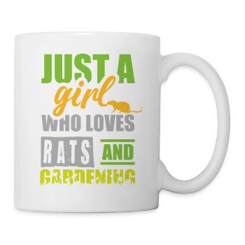 Juste une fille qui fait des rats et jardine ! - Mug blanc - blanc - Droite