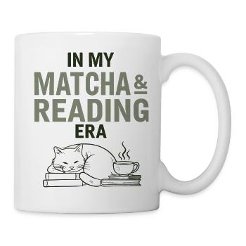 Matcha, thérapie par le livre et le chat | Cadeau pour lecteurs - Mug blanc - blanc - Droite