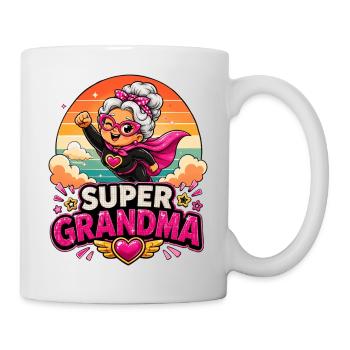 Super Grandma - Funny Superhero Granny Comic Hero - Mug - white - Right