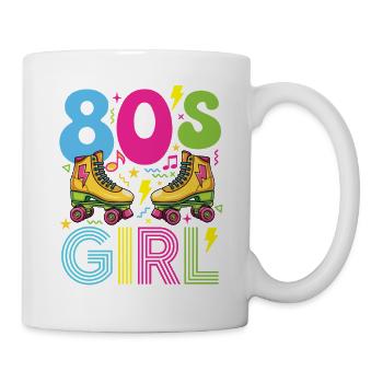 80er Mädchen Retro Nostalgische Party - Tasse - Weiß - Rechts