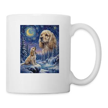 Howling to the Moon Meme Animal Dog Cocker Spaniel - Mug - white - Right