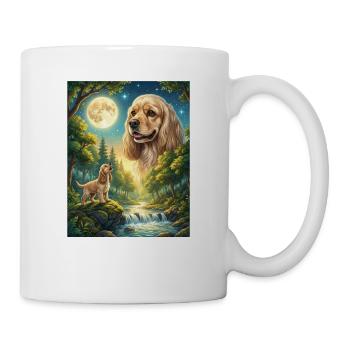 Howling to the Moon Meme Animal Dog Cocker Spaniel - Mug - white - Right