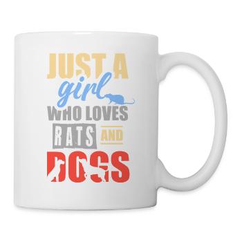 Simply a girl who loves rats and dogs - Mug - white - Right